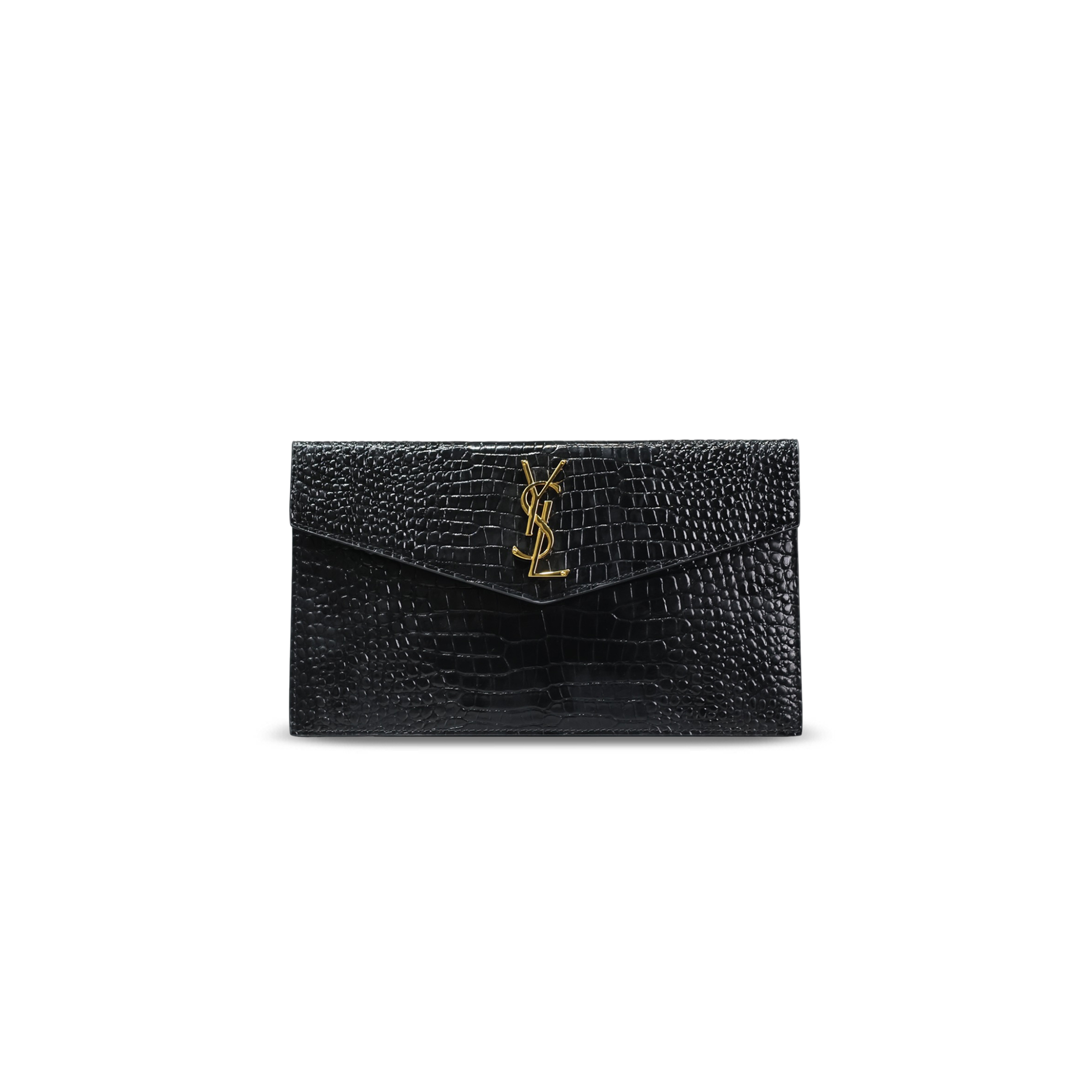 YSL UPTOWN POUCH IN CROCODILE-EMBOSSED 565739 (27*16*2cm)